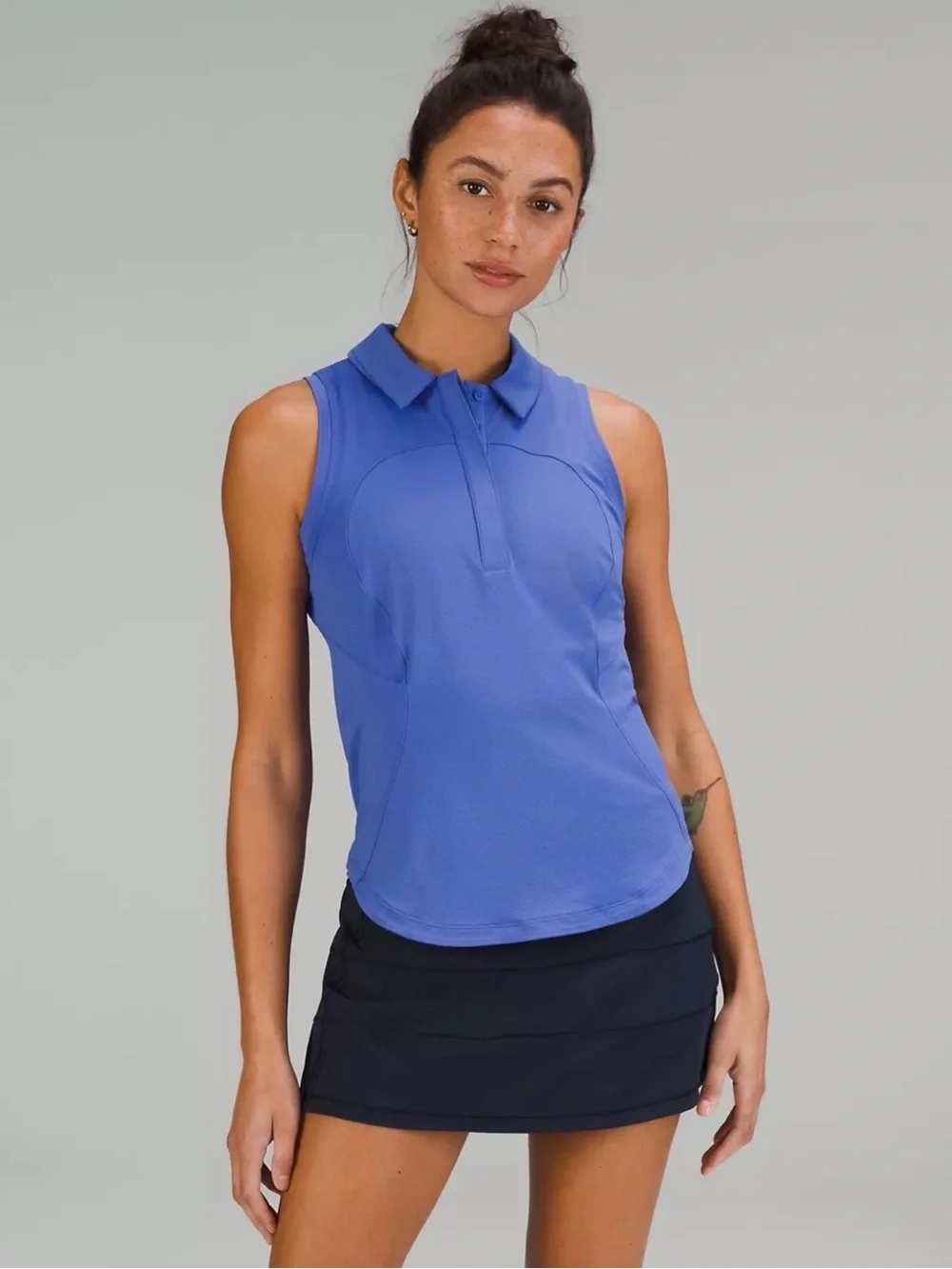 Sleeveless quick-dry Polo Tank Top in wild indigo - Picture 1 of 5